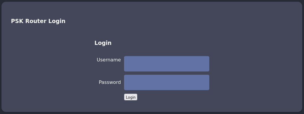 Login prompt to the router