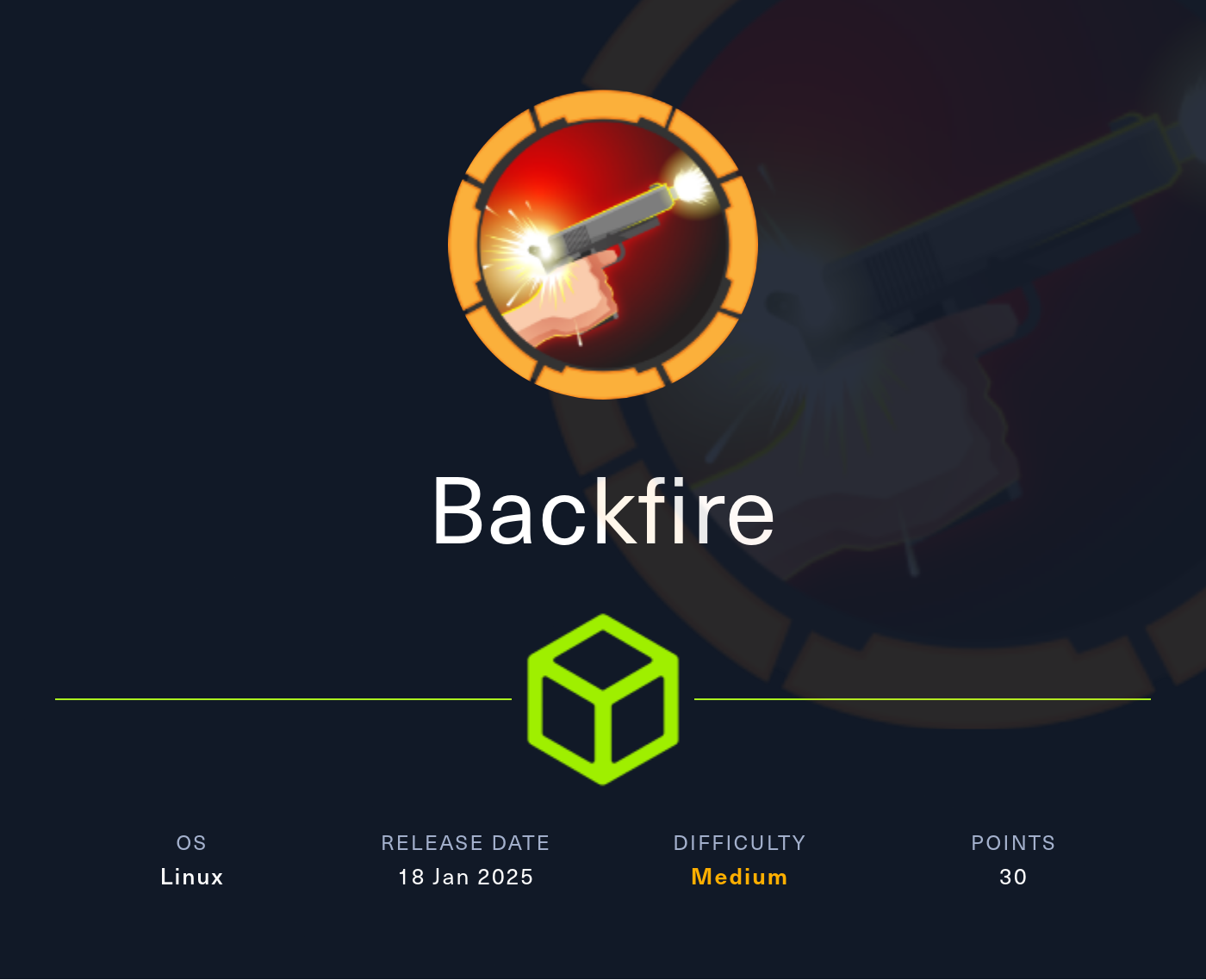 Machine Card showing Backfire as a medium Linux machine