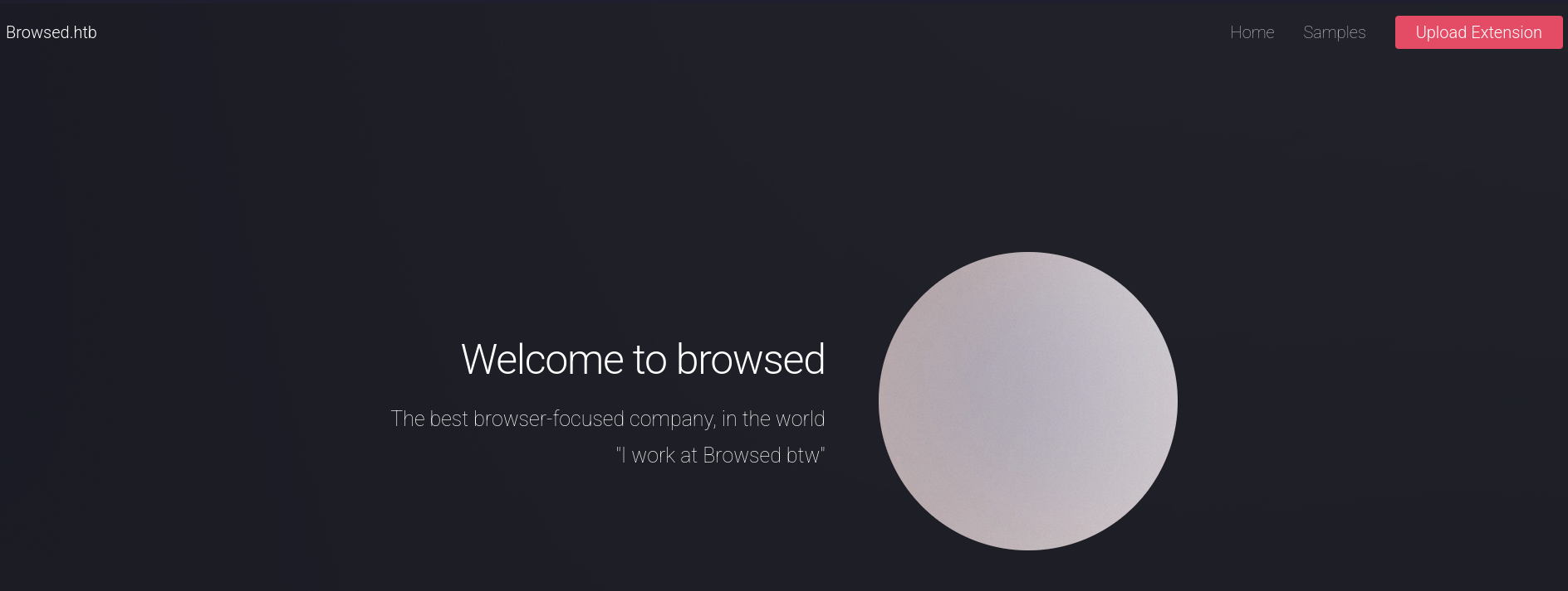 The web page for a browser-focused company