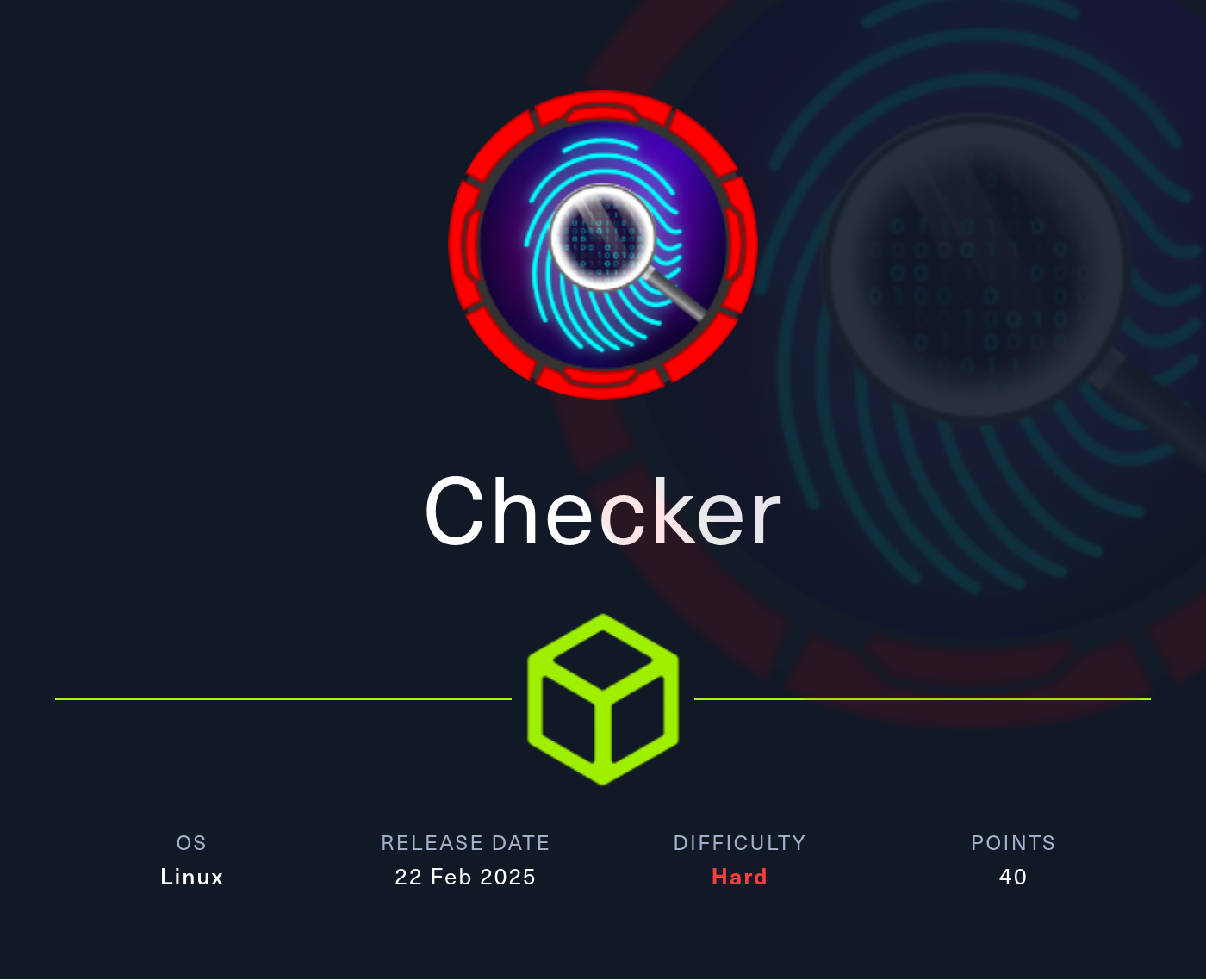 Machine Card showing Checker as a hard Linux machine