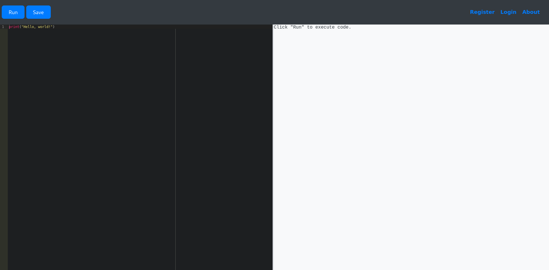 Interactive Python code editor