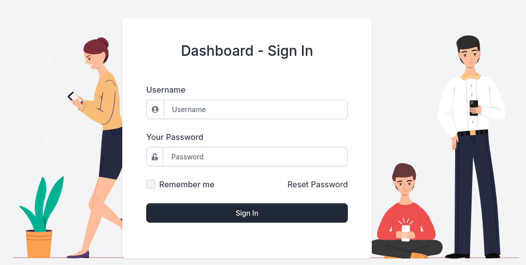 Login prompt to the Analytics dashboard