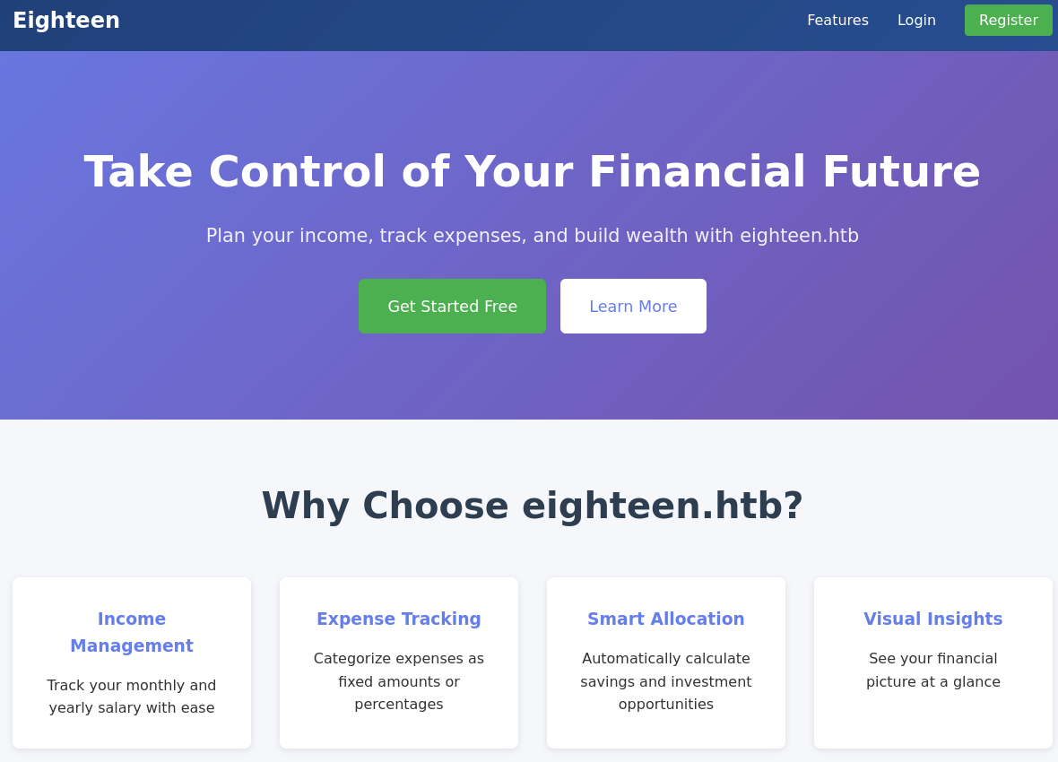 Financial planning website on port 80