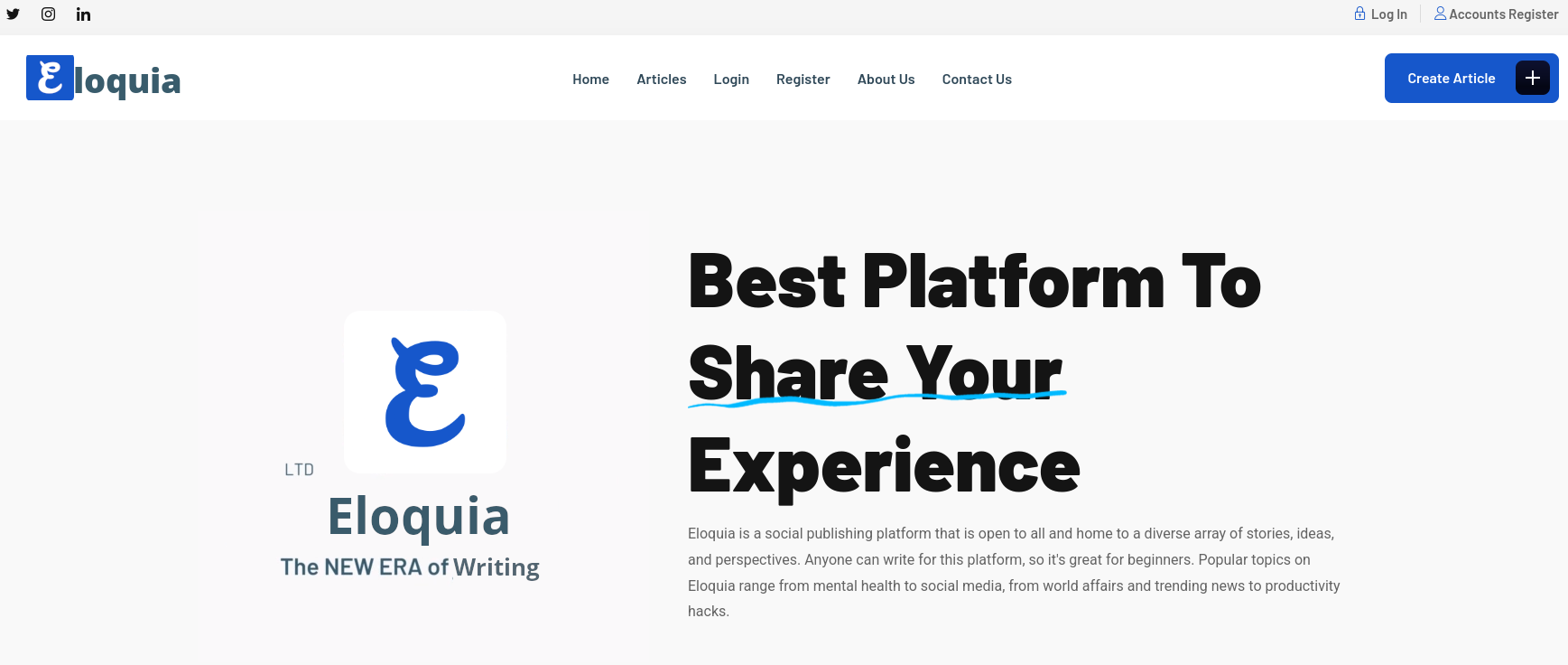 A social publishing platform called Eloquia