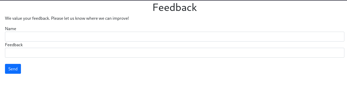 Form to send feedback