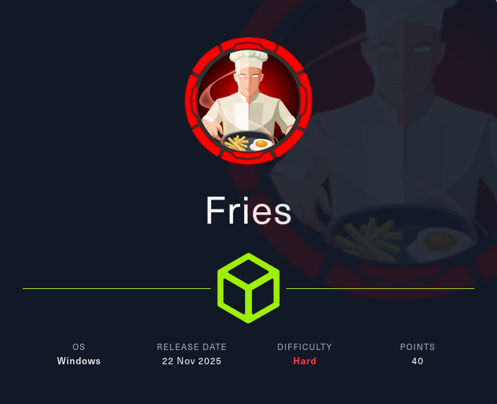 Machine Card showing Fries as a hard Windows machine