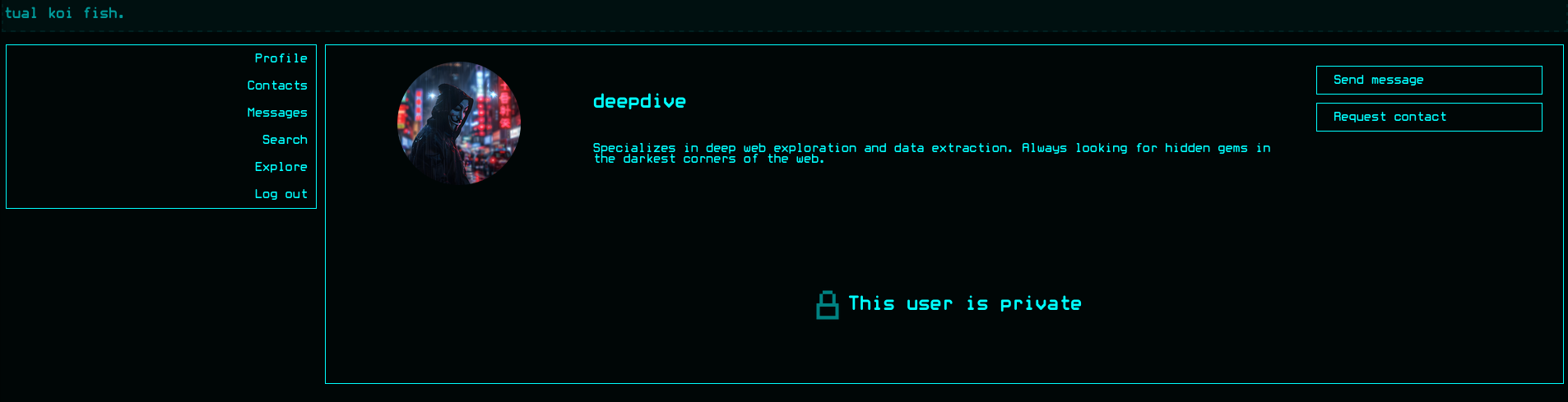 Profile for deepdive set to private
