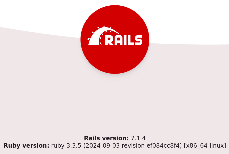 Web page from api.heal.htb showing Ruby On Rails