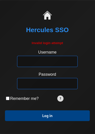 Login window responding to invalid username