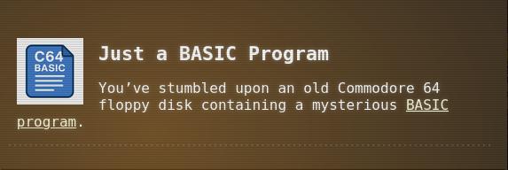 BASIC program in the inventory