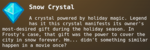 Snow Crystal in the inventory