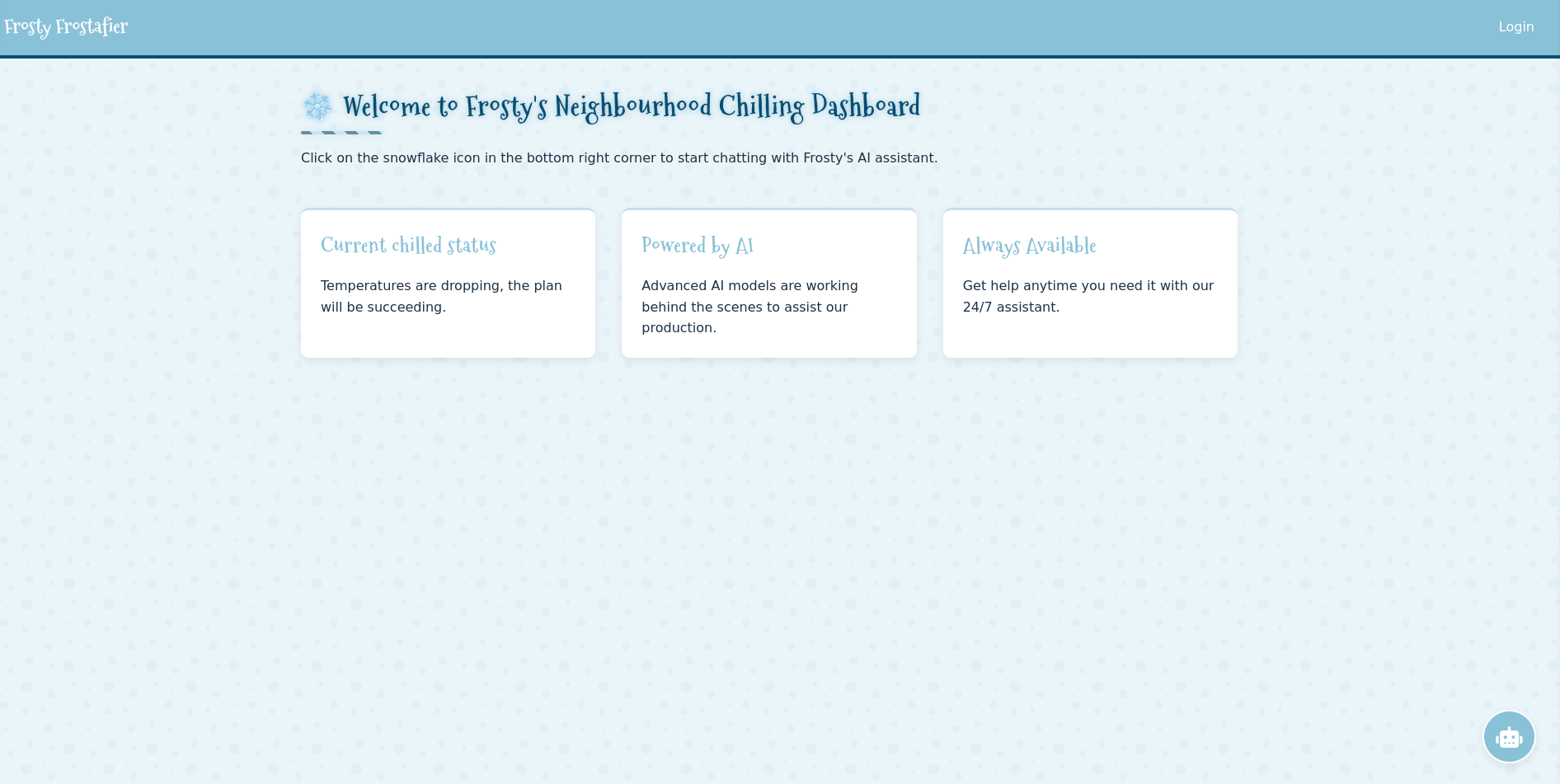 Frosty's Neighborhood Chilling Dashboard