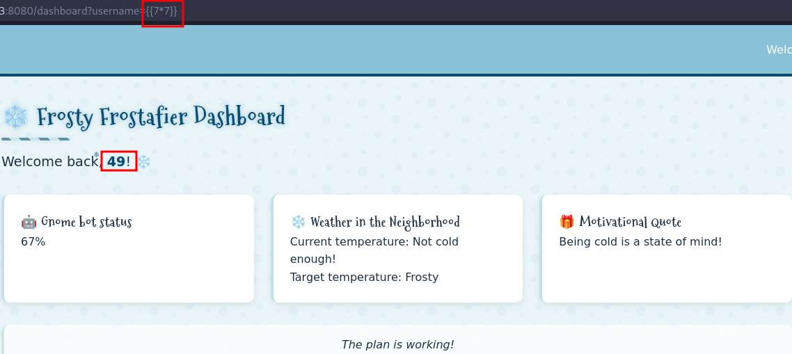 Application is calculating the value in the injected payload