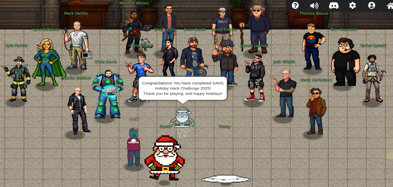 Final screen after solving all objectives