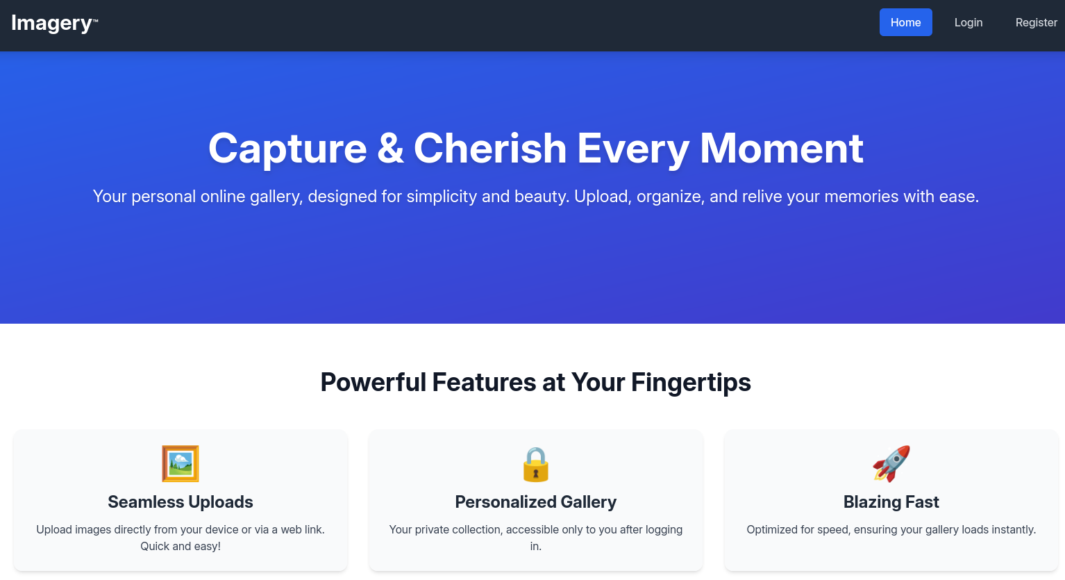 Online gallery for images