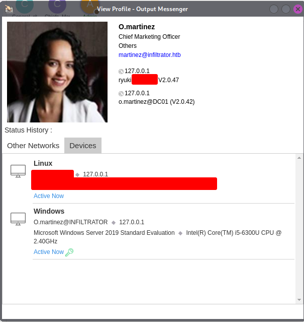 Profile view of o.martinez showing two sessions