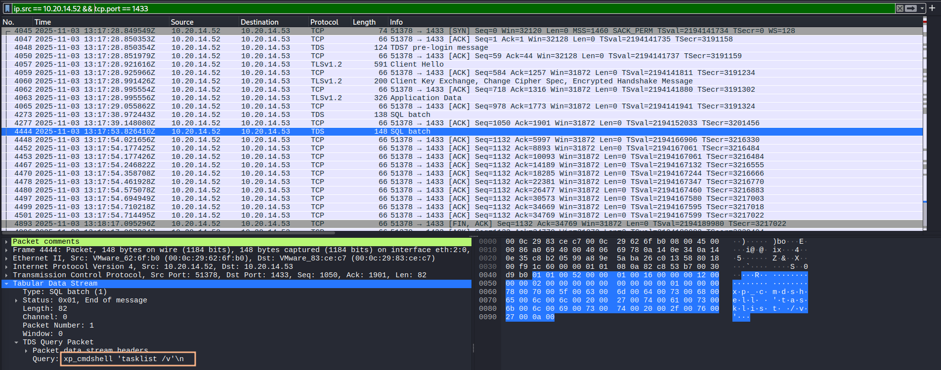 SQL Batch messages with xp_cmdshell as query