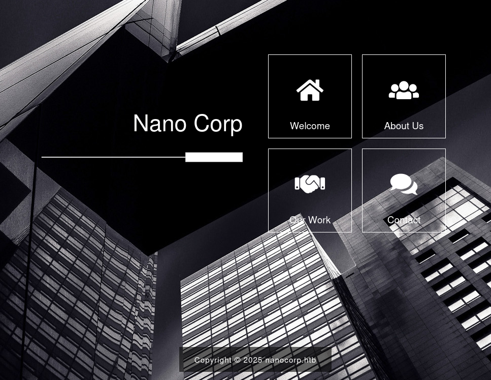 Web page for Nano Corp