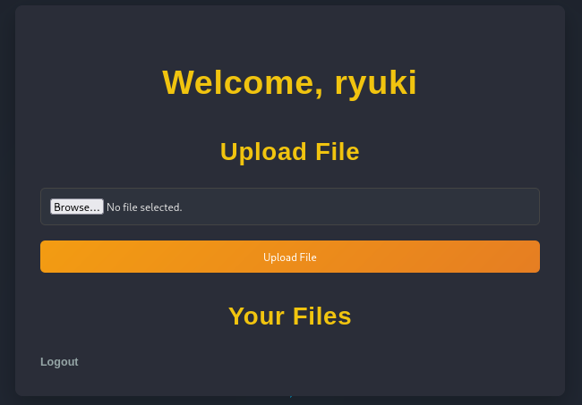 Upload form after logging in