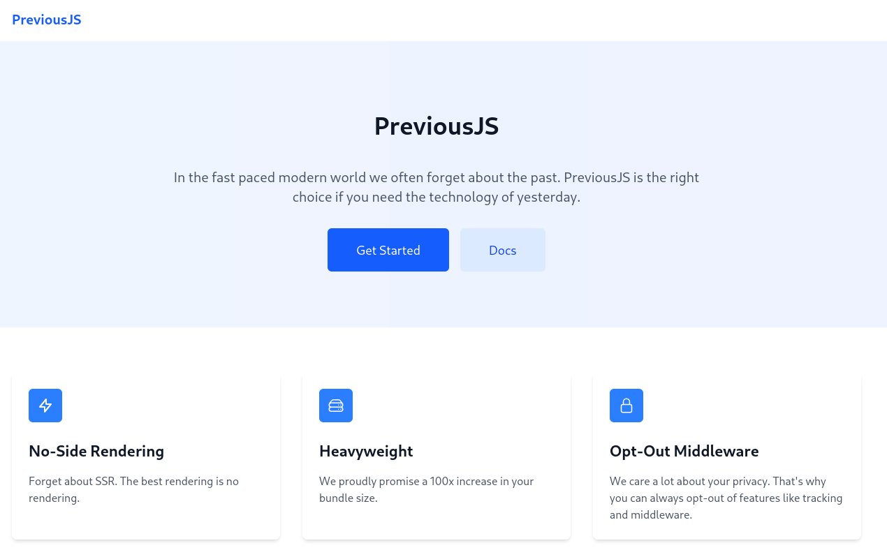 The heavyweight PreviousJS framework