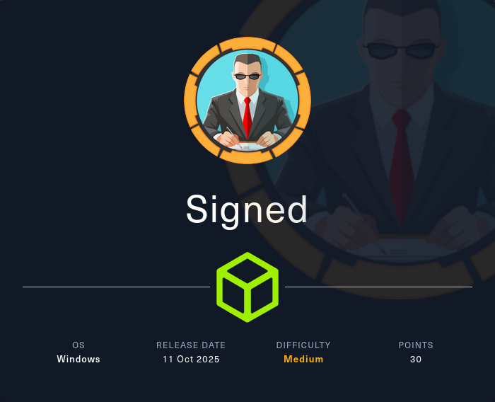 Machine Card showing Signed as a medium Windows machine