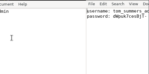 Converted framebuffer showing the password for tom_summers_admin