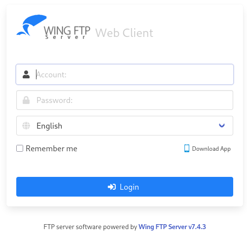 Login prompt to WingFTP